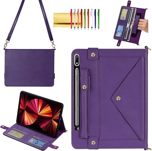 Vista 57 de Bolso Funda para Samsung Galaxy Tab S10 FE/S9 FE 10.9"/S9/S8/S7 11", Techcircle Folio con Soporte Cruzado, Billetera con Ranura para Lápiz S Pen