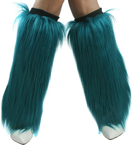 Vista 3 de Calentadores de piernas de piel sintética para mujer, fundas largas y acogedoras para botas