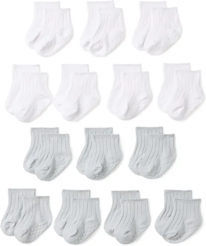 Vista 6 de Amazon Essentials Calcetines tobilleros unisex con agarre antideslizante para bebés, 14 pares