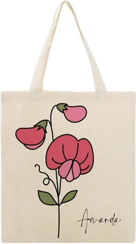 Vista 29 de Bolso de mano personalizado de la flor del nacimiento del mes del nacimiento