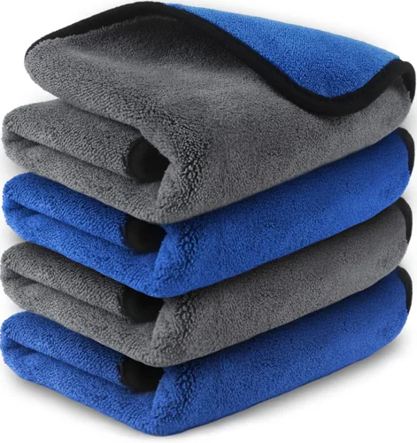 Vista 17 de Airlab - Toallas de microfibra para coche, paño de limpieza para secado, color negro y gris Thick Plush Auto Detailing Super Absorbent for