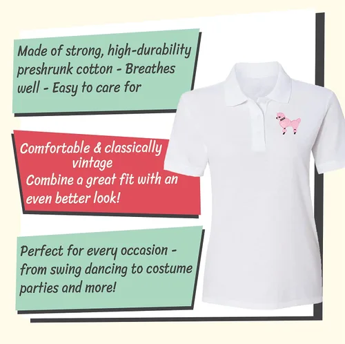 Vista 4 de Camisa para mujer de los años 50, color blanco