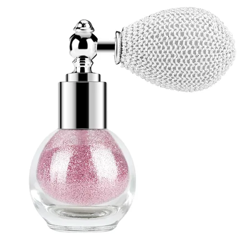 Vista 16 de KYDA Spray en polvo iluminador, spray de purpurina de alto brillo, maquillaje en polvo brillante, para cosméticos con purpurina facial y corporal
