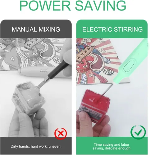 Vista 7 de EXCEART Mezclador eléctrico de pigmentos, mezclador eléctrico de pintura portátil, mezclador eléctrico, para hacer manualidades para arte, gouache