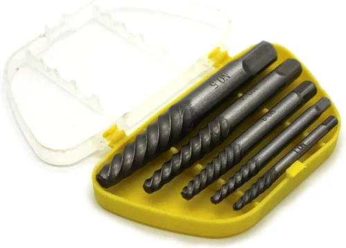 Vista 2 de TEMO Kit de extractor de tornillos de alta resistencia de 5 piezas Juego de herramientas de extracción de pernos rotos Sizes: #1 #2 #3 #4 #5