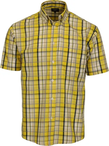 Vista 33 de Gioberti Men's Casual Plaid Button Down Short Sleeve Shirt 1162 - Royal / Negro / Gris