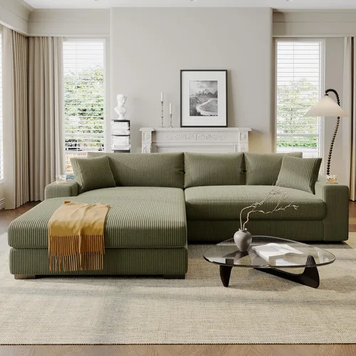 Vista 11 de WILLIAMSPACE Sofá modular Cloud de 107.9 pulgadas para sala de estar, moderno sofá tapizado de espuma de espuma para el suelo, sofá en forma de L