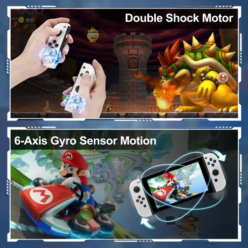 Vista 4 de Controller for Nintendo Switch, Replacement Joypad Controller for Nintendo Switch, Right and Left Wireless Switch Joy-pad Controllers with Dual