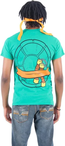 Vista 2 de Teenage Mutant Ninja Turtles Camiseta de disfraz para hombre, forro polar verde con licencia oficial de star wars silent one crew.