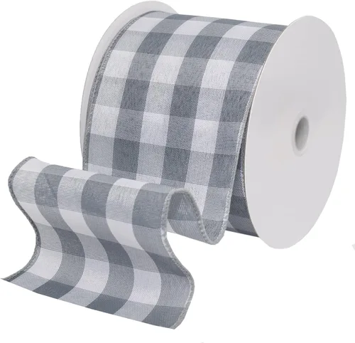 Vista 5 de Morex Ribbon Cinta de tafetán Cambridge con cable, 1.5 pulgadas por 10 yardas, gris, 7398.40/10-631