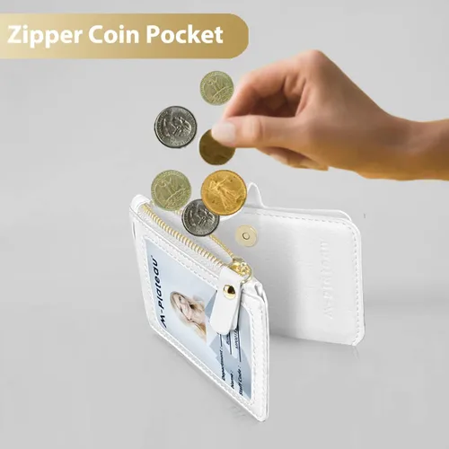 Vista 7 de M-Plateau Estuches para tarjetas, fundas de cuero para tarjetas e identificación, tarjetero para tarjetas de crédito, cartera pequeña para tarjetas