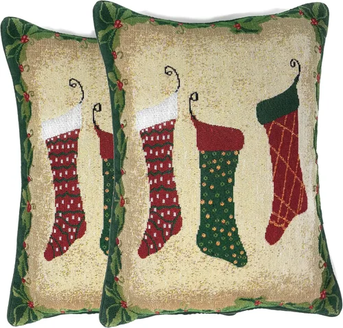 Vista 12 de Tache 6250-CC - Funda de cojín tejida para cojín festivo con diseño floral de Navidad, diseño floral, color rojo, 1 pieza de 16 x 16 pulgadas