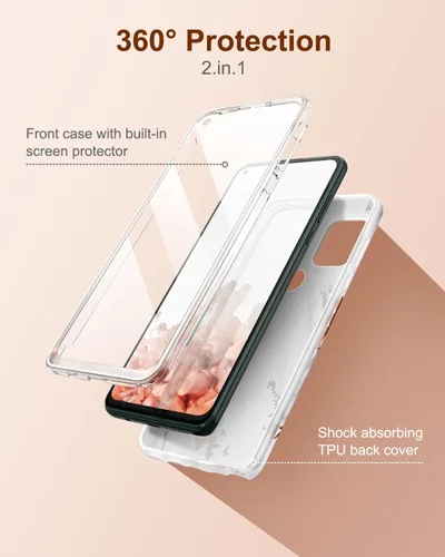 Vista 3 de SURITCH Funda para Moto G Stylus 5G (mármol), protector de pantalla integrado, a prueba de golpes, con purpurina