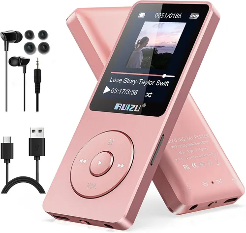 Vista 9 de RUIZU Reproductor MP3 de 64 GB con Bluetooth 5.3, peso 0.055 libras, reproductor de música portátil para niños, deportes, radio FM, grabadora