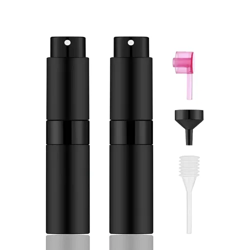 Vista 3 de 30 botellas de perfume atomizador portátiles de 0.3 fl oz, mini botella vacía recargable de colonia, pulverizador líquido de perfume de viaje
