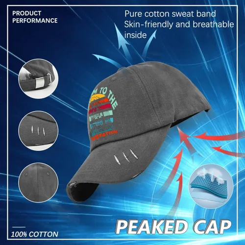 Vista 7 de Dad Hats Take Him to The Train Station Baseball Cap for Men Funny Denim Hats Adjustable