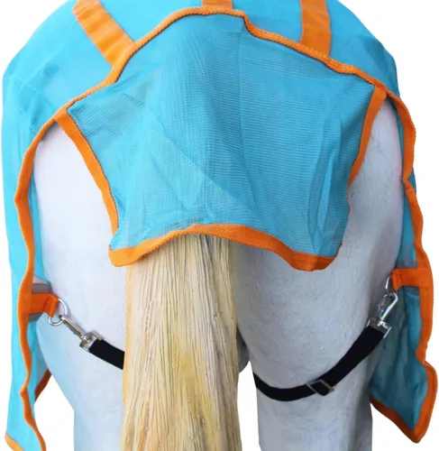 Vista 6 de Challenger Caballo Malla Verano Hoja Primavera Mosca Hoja de flujo de aire Cuello Turquesa Naranja 73151