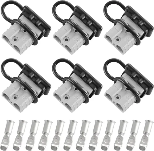 Vista 9 de 4 unidades de baterías de calibre 6-8 de 50 amperios de conexión y desconexión rápida con cubierta a prueba de polvo, kit de conector de enchufe