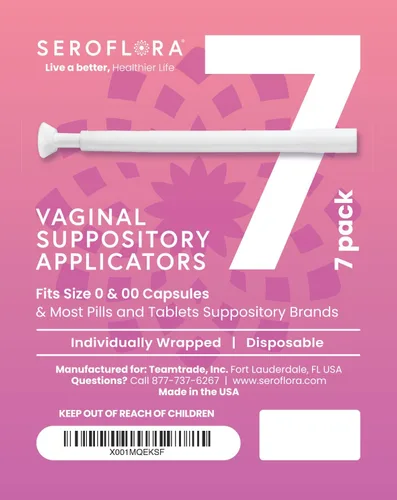 Vista 2 de SEROVERA Seroflora - Aplicadores de supositorios de ácido bórico para mujer, envueltos individualmente, paquete de 7