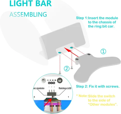 Vista 7 de ELECFREAKS - Anillo de microbit: accesorios para coche, paquete de sensores con módulo de seguimiento y barra de luz LED para anillo de microbit