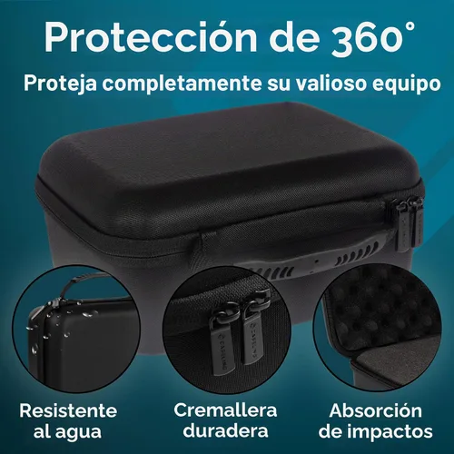 Vista 6 de Estuche rígido con espuma protectora personalizable - Interior: 9.5" x 7.5" x 4.75" - Funda rígida ligera para cámara con cremallera para GoPro