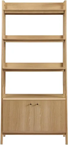 Vista 4 de Modway Vitrina de estantería de 33" en roble