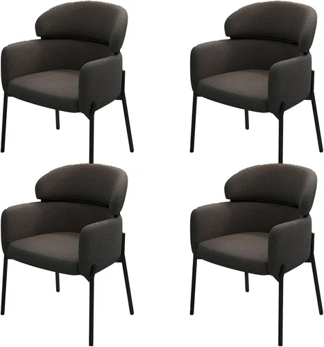Vista 14 de Sillas de cocina de comedor con lino de algodón, juego de sillas de comedor con cojines, silla de sala de estar con almohadilla antideslizante