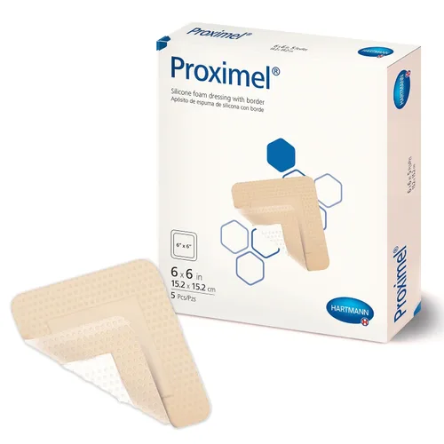 Vista 10 de Hartmann Apósito de espuma de silicona Ag con borde, 4 "x 4" Tamaño Super Absorbent & Breathable Core for Wound Care. Waterproof, Sterile