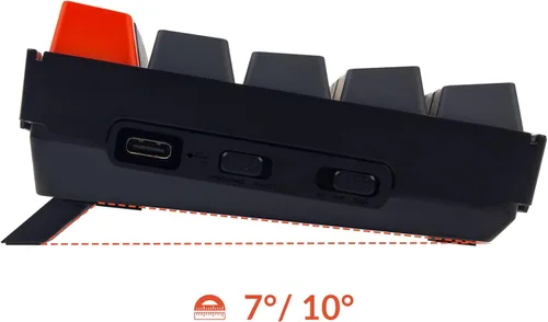 Vista 3 de Keychron K12 - Teclado mecánico inalámbrico Bluetooth intercambiable en caliente con interruptor de plátano óptico 61 teclas compacto