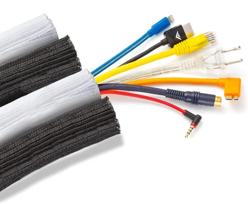 Vista 19 de Cable Management - Telar de cables de 3 a 12 pulgadas, tubería dividida para cables en el suelo, protectores de cables contra cables de masticación