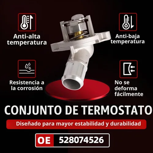 Vista 4 de MITZONE Conjunto de carcasa de termostato de refrigerante de motor de aluminio compatible con Chevy Cruze 2016-2019 Equinox 2018-2025 Buick Encore