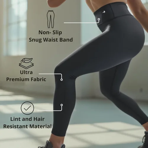Vista 4 de CompressionZ - Leggings de compresión de cintura alta para mujer, para hacer yoga, correr, ir al gimnasio, fitness y entrenar a diario, pantalones