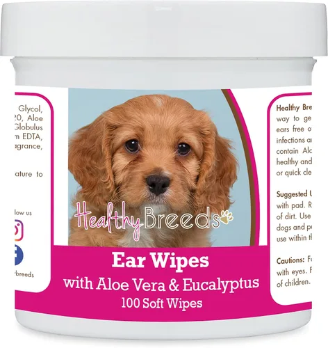 Vista 47 de Healthy Breeds Affenpinscher Toallitas de limpieza de oídos con aloe y eucalipto para perros, 100
