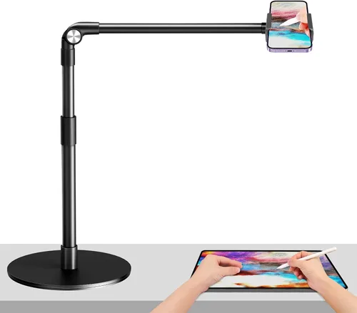 Vista 2 de elitehood Soporte de teléfono superior de aluminio resistente, soporte de iPhone de brazo largo de 15 pulgadas para grabación de video, soporte