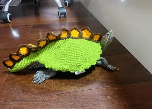 Vista 7 de Suéter para tortuga, suéter de punto cálido de invierno hecho a mano con correa ajustable, suéter de animal pequeño, ropa de tortuga para Navidad