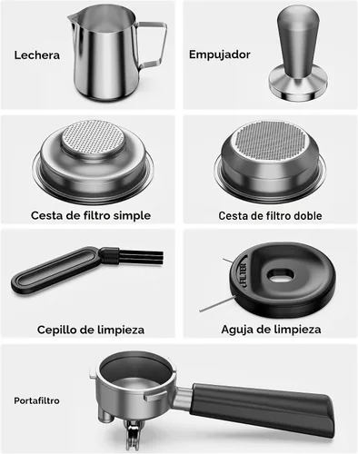 Vista 9 de EUHOMY Máquina de Espresso con Molinillo, Cafetera de 20 Bares con Varilla de Vapor para Espumar Leche, Máquinas de Café Espresso Profesionales