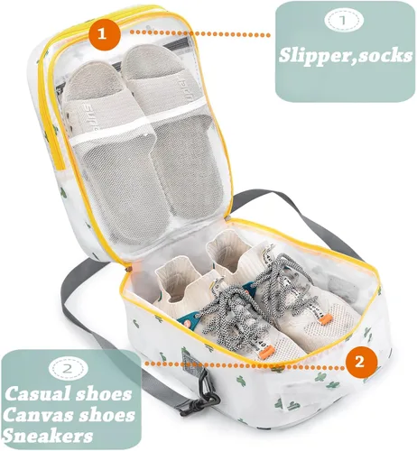 Vista 3 de Li'segarote Bolsas de zapatos para viajes, paquete de 6 bolsas grandes multicolor para zapatos para hombres y mujeres, bolsa organizadora de zapatos