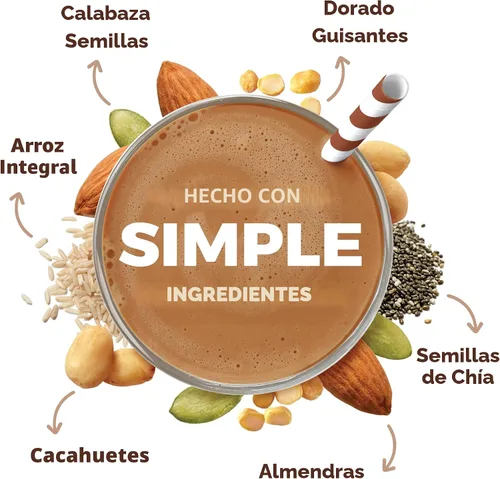 Vista 5 de Orgain Proteína simple vegetal orgánica en polvo, 1.25 libras Plant based protein made with less ingredients, no artificial sweeteners, gluten