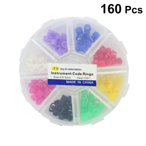 Vista 5 de Healifty 320 anillos de código de silicona, marcadores codificados por colores para identificación segura de instrumentos, 4.13 x 4.13 x 1.96