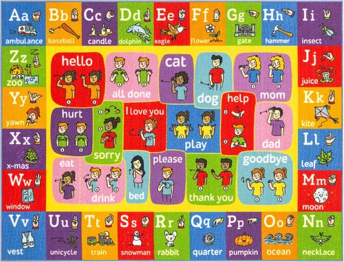 Vista 12 de KC CUBS, tapete para piso, área de aprendizaje educativo, juegos, ABC, alfabeto, animales, para niños y la recámara y sala de juegos de niños.