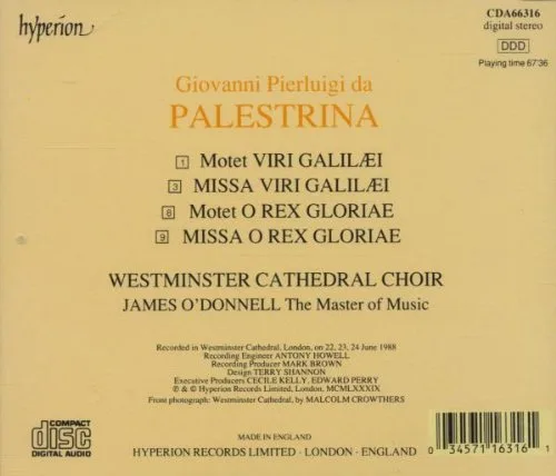 Vista 2 de Palestrina: Missa O Rex Gloriae / Missa Viri Galilaei