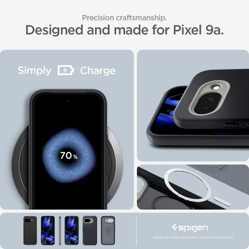 Vista 7 de Spigen para Pixel 9a, Funda Nano Pop MagFit (2025) [Compatible con accesorios MagSafe] - Negro y sésamo (2025)