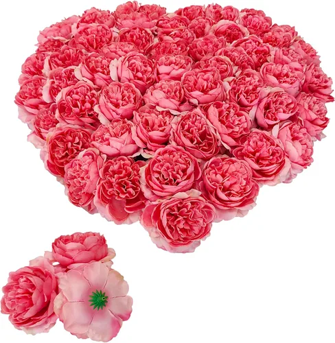 Vista 12 de 40 Piezas Cabezas de Flores Falsas de 3.3'' para Manualidades, Cabezas de Rosas Flores Artificiales, Cabezas de Rosas de Seda a Granel, Cabezas