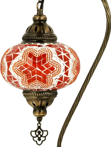 Vista 10 de 10 variantes de lámparas turcas de mesa de mosaico Lámpara turca marroquí con base de bronce Lámpara de noche Tiffany con cuello de cisne hecha