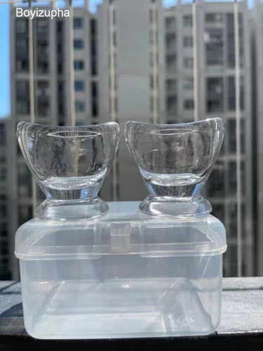 Vista 4 de Boyizupha® - 2 vasos de cristal para lavado de ojos con contenedor de almacenamiento