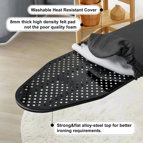 Vista 4 de Duwee Tabla de planchar montada en la pared de 12 "× 36", tablero de hierro Moutnted puerta plegable Cubierta resistente al calor, tabla