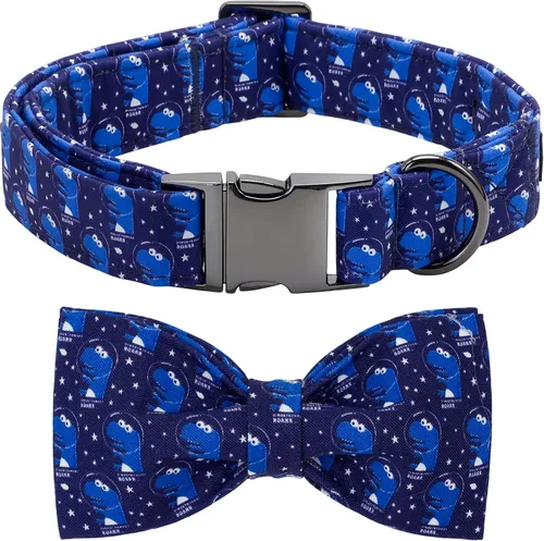 Vista 13 de Collar para perro, con estampado de tiburón, collar para cachorro, collar para mascotas, collar de lazo para perros, suave, duradero, ajustable