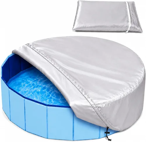 Vista 13 de Rypet Cubierta plegable redonda para piscina de mascotas de 71 pulgadas, fundas de piscina para niños, a prueba de fugas, lavables, accesorios