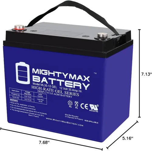 Vista 9 de Mighty Max Battery Batería de repuesto GEL de 12V 35AH para Pride Mobility Jet 3 Ultra