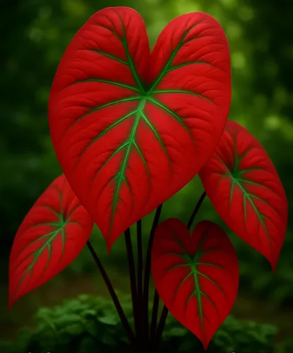 Vista 10 de Bulbos de Caladium Scarlet Arrow para Plantar - Excelentes Plantas de Interior (6 Bulbos)